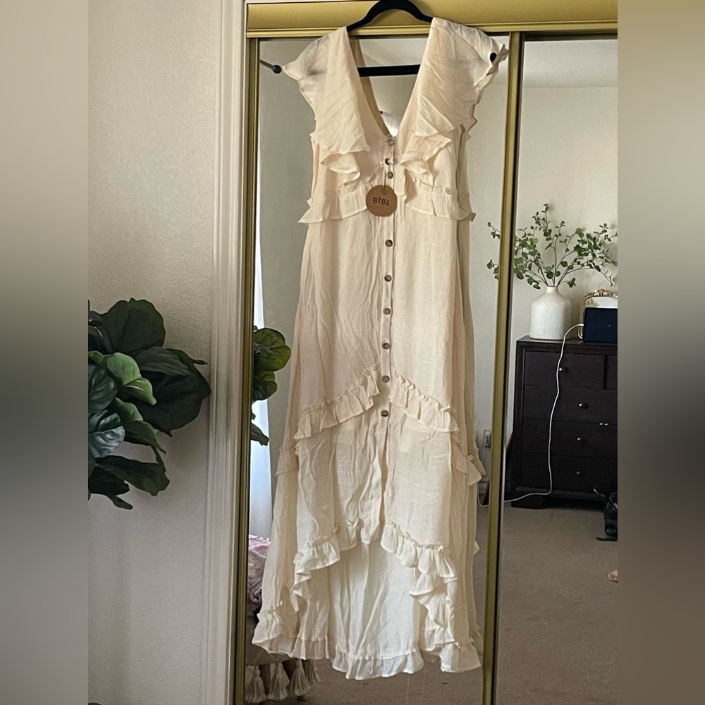 NWT Cottagecore Ivory maxi ruffle dress